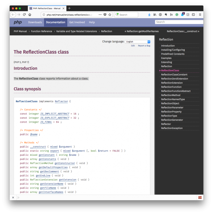 Reflection in PHP: The Reflection API