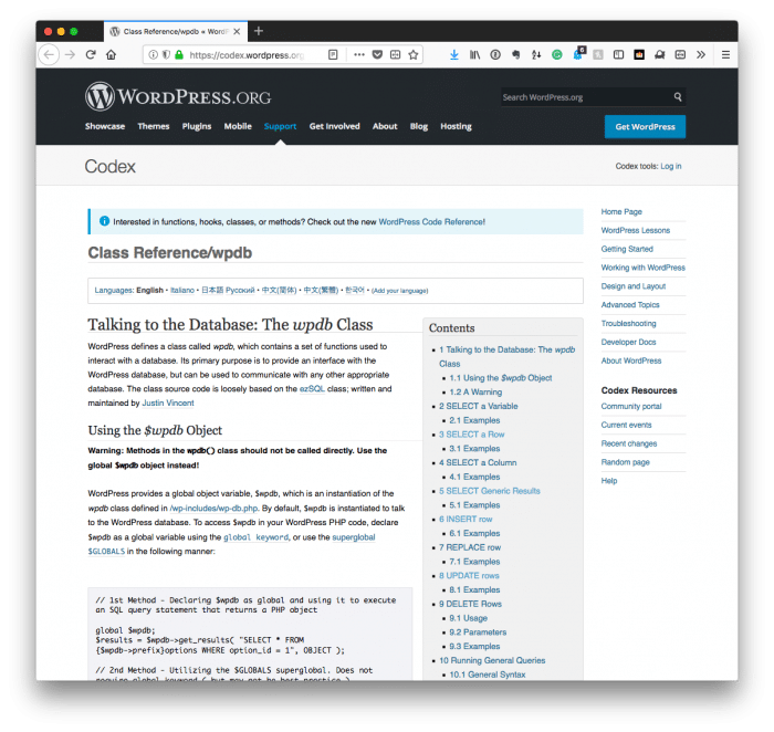 Database Queries in WordPress: Parameterization