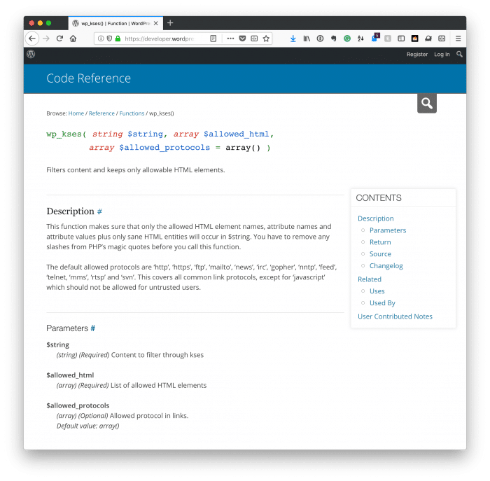 Sanitize Post Data: wp_kses