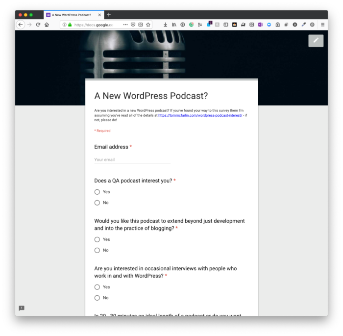 WordPress Podcast Interest: Survey