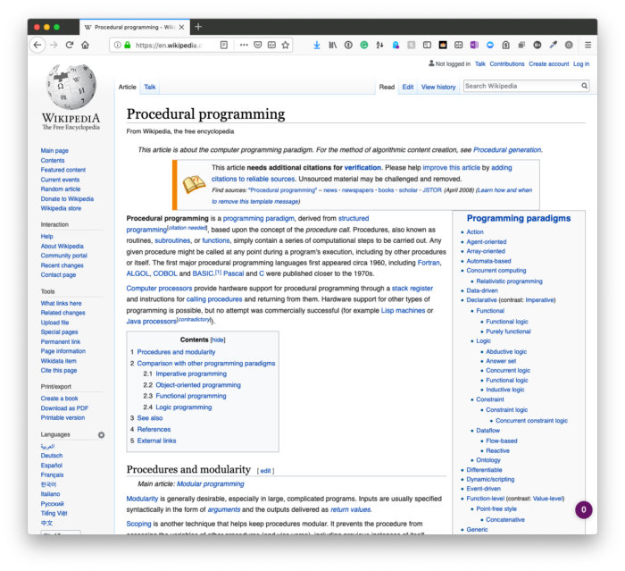 Organizing Procedural Code