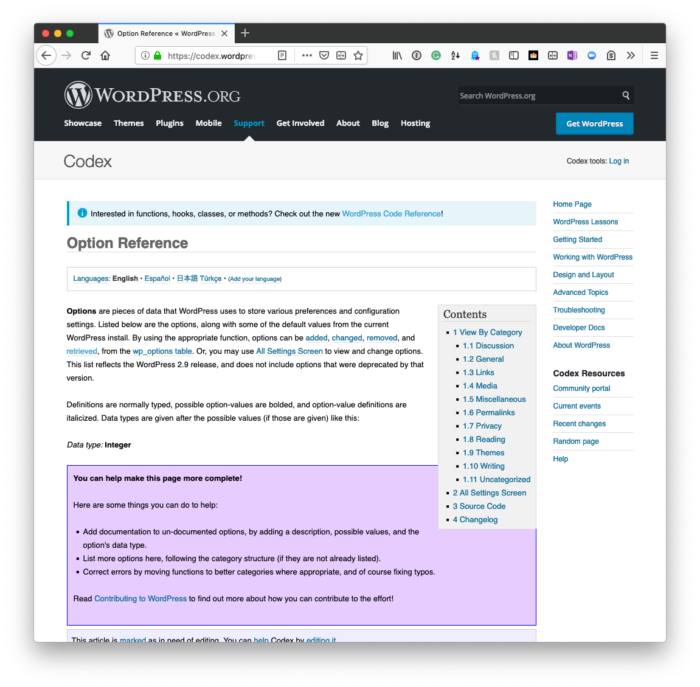 Don't Pollute the WordPress Options Table: The Options Table