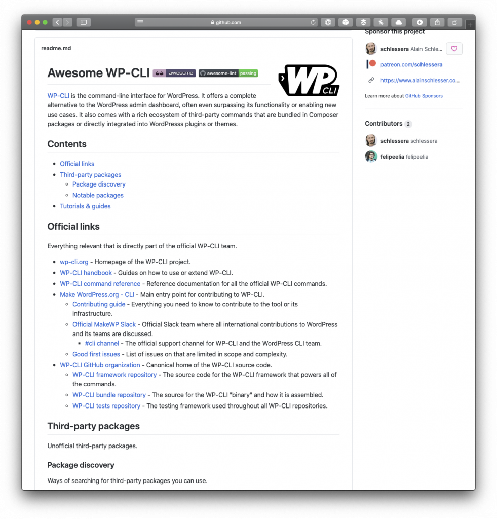 Awesome WP-CLI GitHub Repository