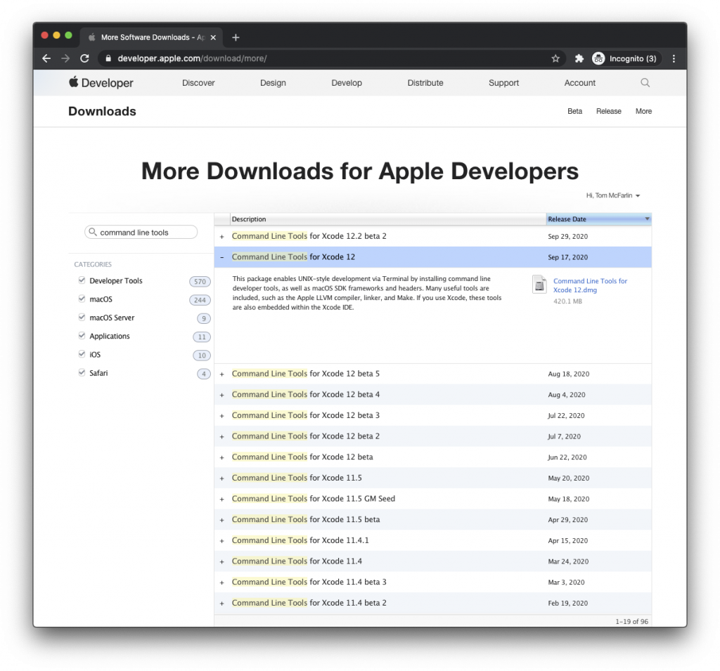 xcode command line tools download